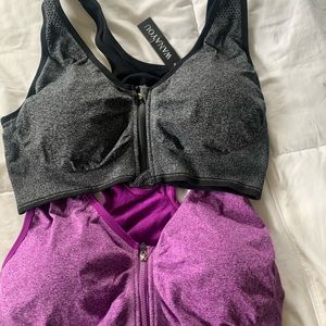 Women’s Zip Front Sports Bra Wireless XXL NWT